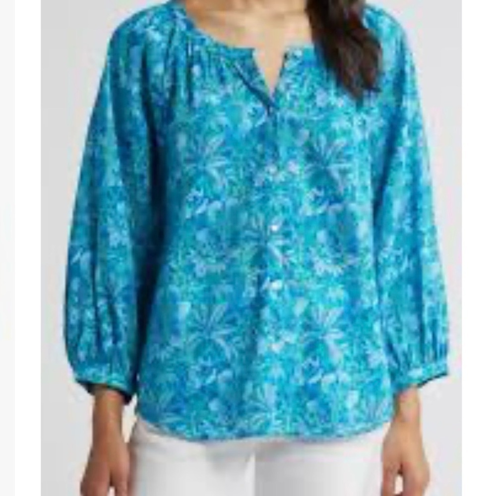 Tommy Bahama Floral Button Down Blouse - Picture 2 of 11